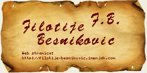 Filotije Besniković vizit kartica
